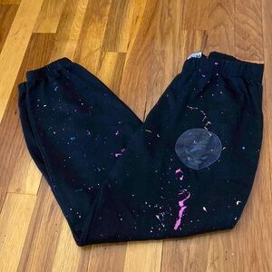 Firehouse Girls Black Splatter Paint Sweatpants OS